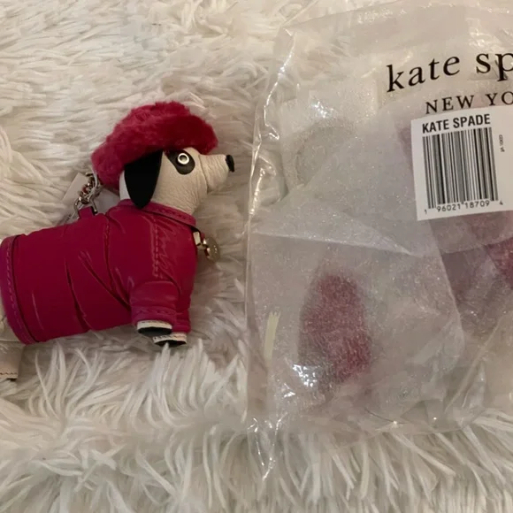 KATE SPADE CLAUDE DACHSHUND KEYCHAIN BAG CHARM KEY FOB COLLECTIBLE NWT Novelty - Picture 12 of 15